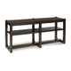 Kemu Sofa Console Table | 2 Adjustable Shelves | Dark Brown Wood 65"