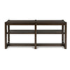 Kemu Sofa Console Table | 2 Adjustable Shelves | Dark Brown Wood 65"