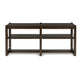 Kemu Sofa Console Table | 2 Adjustable Shelves | Dark Brown Wood 65"