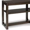 Kemu Sofa Console Table | 2 Adjustable Shelves | Dark Brown Wood 65"