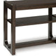 Kemu Sofa Console Table | 2 Adjustable Shelves | Dark Brown Wood 65"