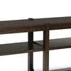 Kemu Sofa Console Table | 2 Adjustable Shelves | Dark Brown Wood 65"
