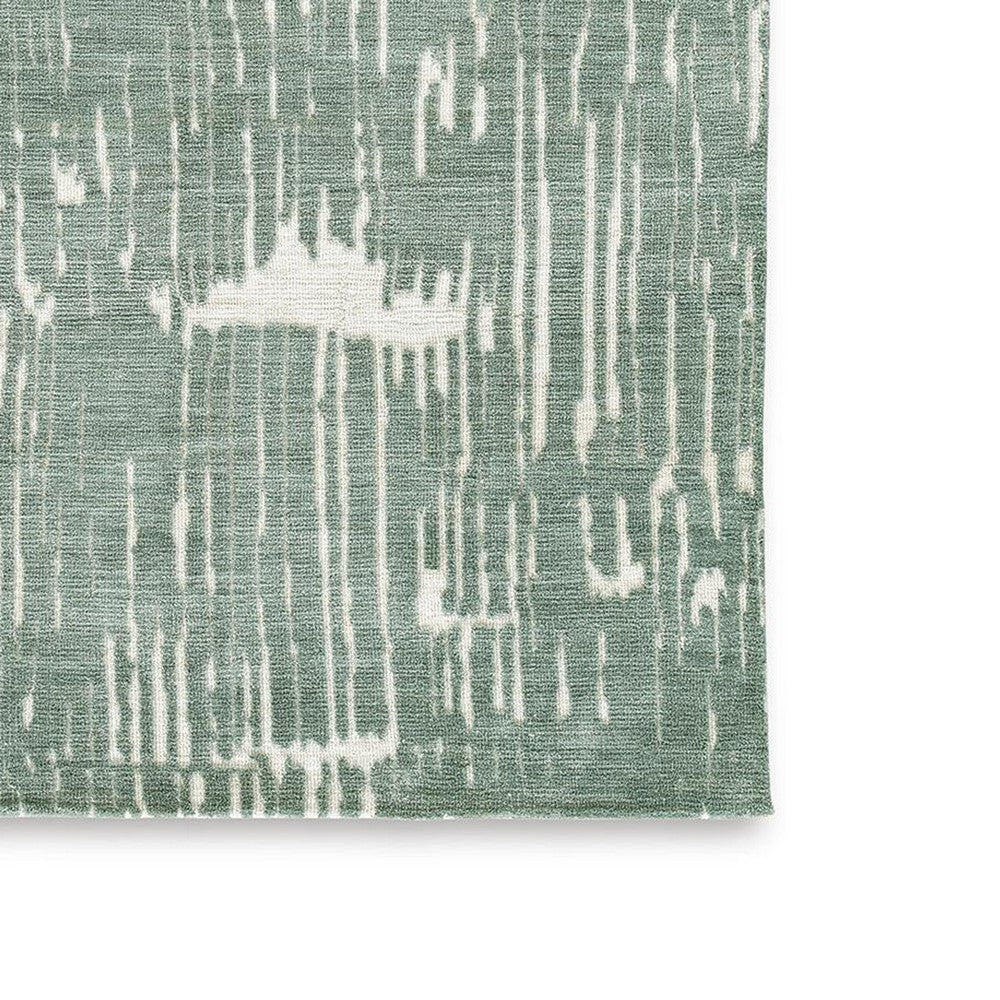 Cayo 8x10 Large Area Rug | Teal Abstract Linear Accents | White Polyester