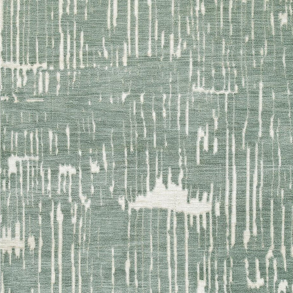 Cayo 8x10 Large Area Rug | Teal Abstract Linear Accents | White Polyester