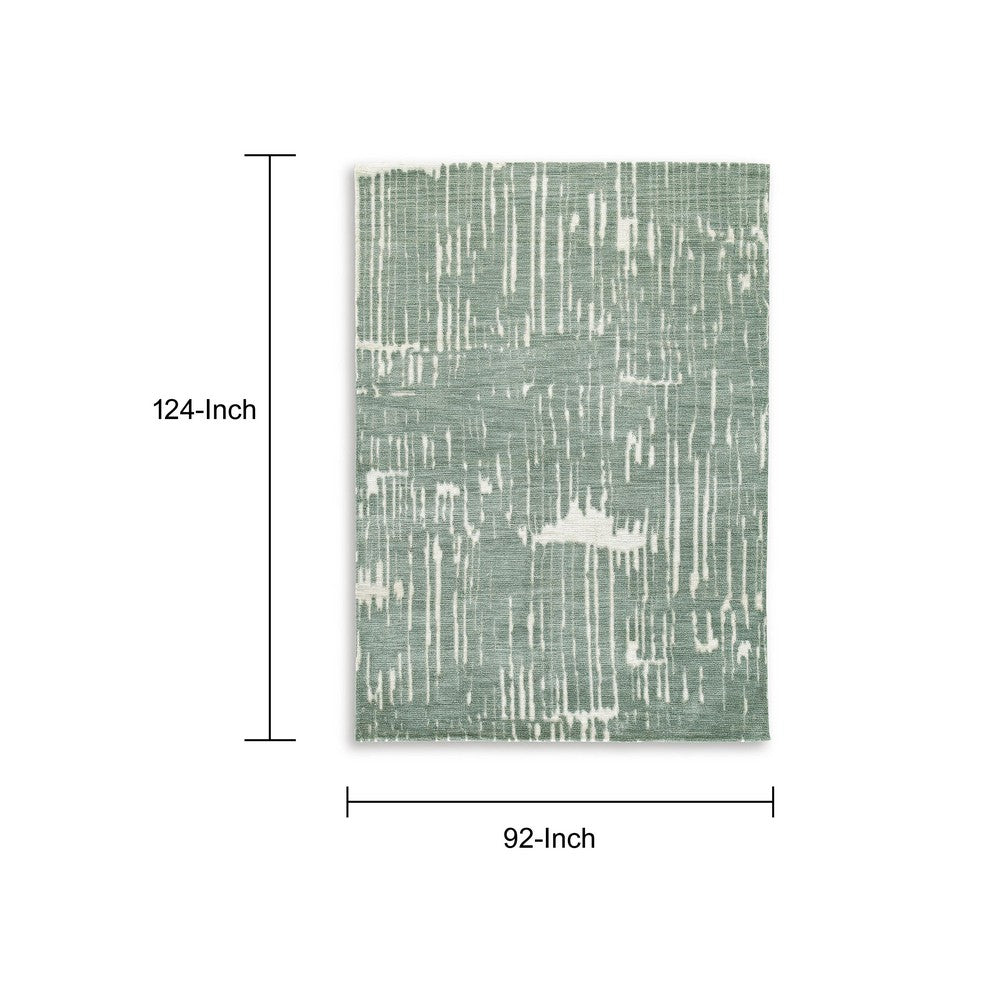 Cayo 8x10 Large Area Rug | Teal Abstract Linear Accents | White Polyester
