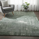 Cayo 8x10 Large Area Rug | Teal Abstract Linear Accents | White Polyester