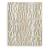 Bella 8x10 Large Area Rug with Abstract Linear Patterns | Beige-White