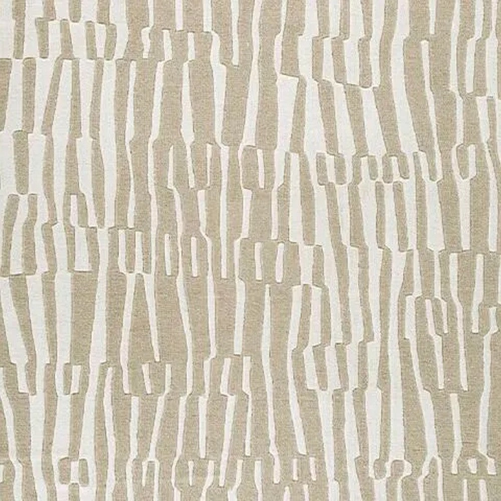 Bella 8x10 Large Area Rug with Abstract Linear Patterns | Beige-White