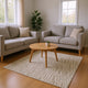 Bella 8x10 Large Area Rug with Abstract Linear Patterns | Beige-White