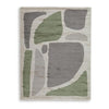 Abram 8x10 Large Area Rug with Green-Gray Geometric Blocks | Ivory
