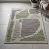 Abram 8x10 Large Area Rug with Green-Gray Geometric Blocks | Ivory