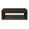 Carli Coffee Table with Lift Top | Open Shelf Base | Dark Brown | 48"