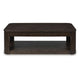 Carli Coffee Table with Lift Top | Open Shelf Base | Dark Brown | 48"