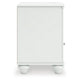 Koze Nightst& with Beaded Drawer & Open Cubby | White Wood 23"
