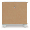 Koze Nightst& with Beaded Drawer & Open Cubby | White Wood 23"