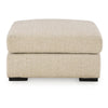 Grove Oversized Square Ottoman | Black Feet | Pebble Beige Textured | 36"