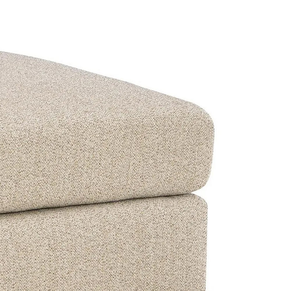 Grove Oversized Square Ottoman | Black Feet | Pebble Beige Textured | 36"