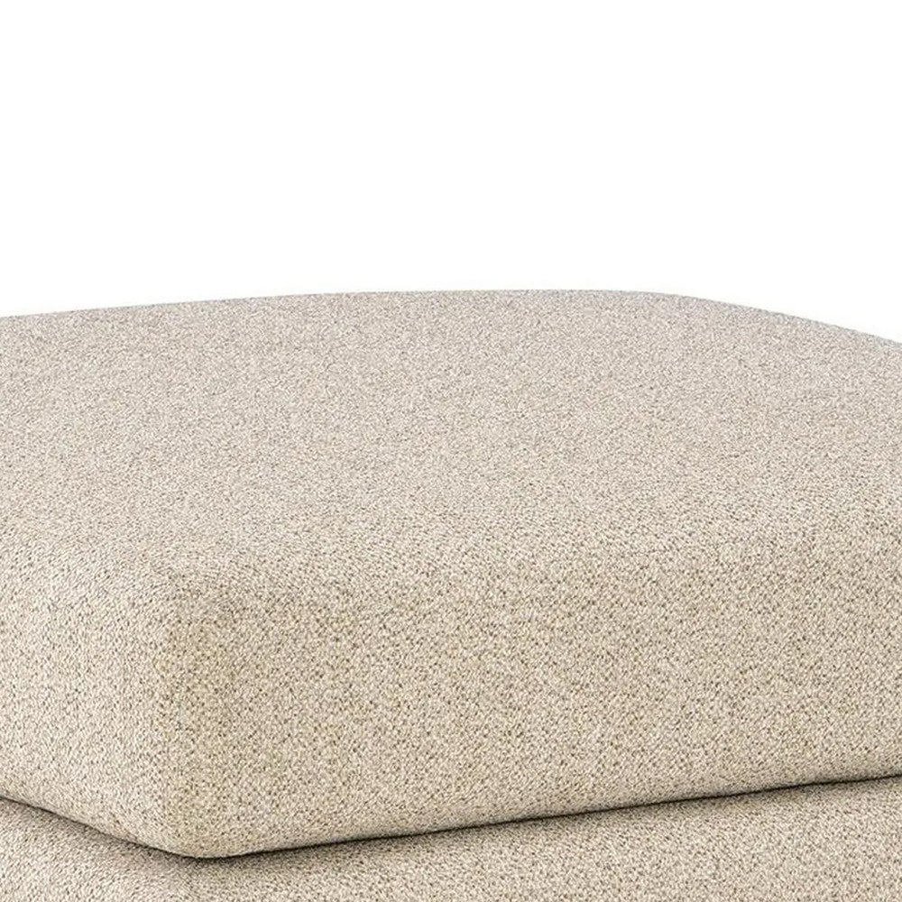 Grove Oversized Square Ottoman | Black Feet | Pebble Beige Textured | 36"