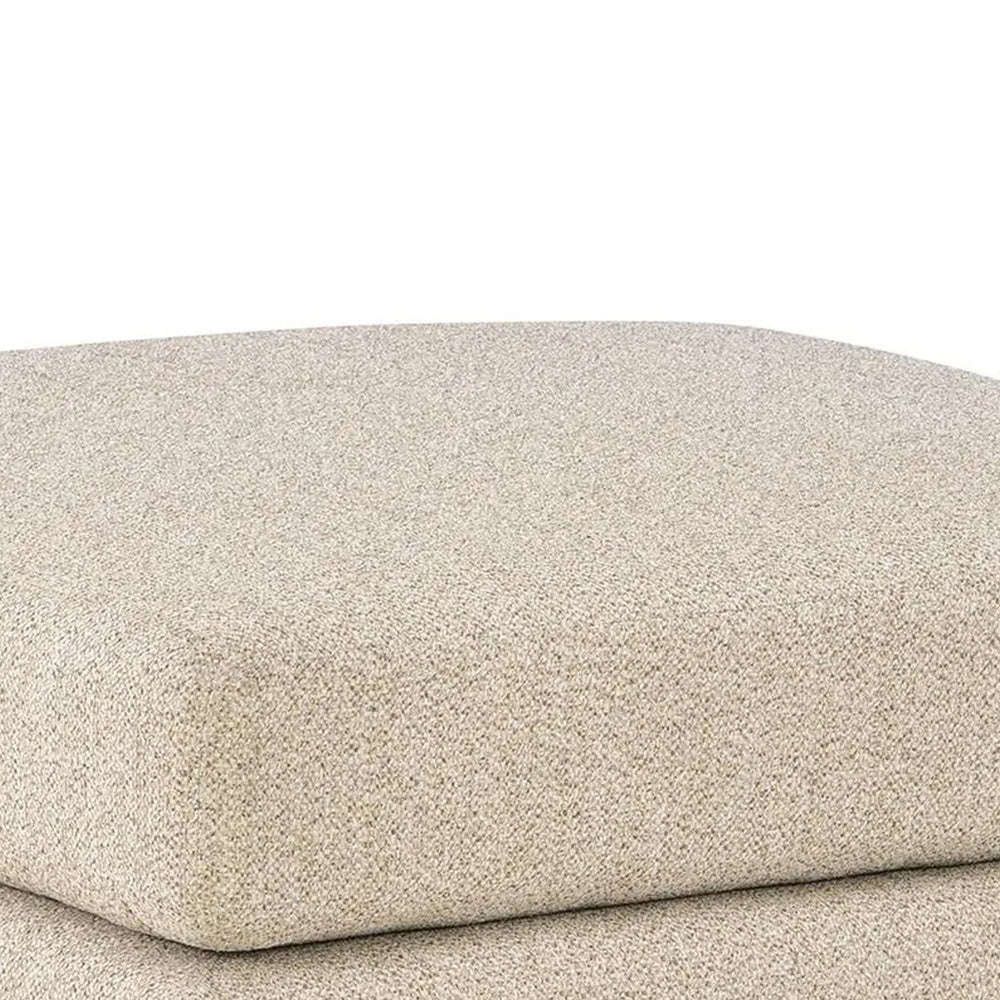 Grove Oversized Square Ottoman | Black Feet | Pebble Beige Textured | 36"