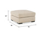 Grove Oversized Square Ottoman | Black Feet | Pebble Beige Textured | 36"