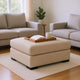 Grove Oversized Square Ottoman | Black Feet | Pebble Beige Textured | 36"