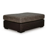 Casy Oversized Ottoman with Block Feet | Fossil Faux Leather 53"