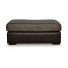 Casy Oversized Ottoman with Block Feet | Fossil Faux Leather 53"