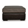 Casy Oversized Ottoman with Block Feet | Fossil Faux Leather 53"