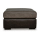 Casy Oversized Ottoman with Block Feet | Fossil Faux Leather 53"