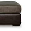 Casy Oversized Ottoman with Block Feet | Fossil Faux Leather 53"