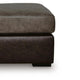 Casy Oversized Ottoman with Block Feet | Fossil Faux Leather 53"