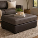 Casy Oversized Ottoman with Block Feet | Fossil Faux Leather 53"