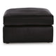 Modie Oversized Square Ottoman | Low Profile | Black Faux Leather 32"