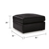 Modie Oversized Square Ottoman | Low Profile | Black Faux Leather 32"