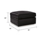 Modie Oversized Square Ottoman | Low Profile | Black Faux Leather 32"