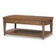 Buckly Coffee Table with Open Shelf & 2 Drawers Brown Wood 50"