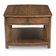 Buckly Coffee Table with Open Shelf & 2 Drawers Brown Wood 50"