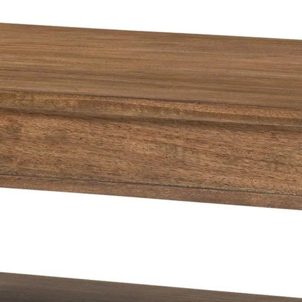 Buckly Coffee Table with Open Shelf & 2 Drawers Brown Wood 50"
