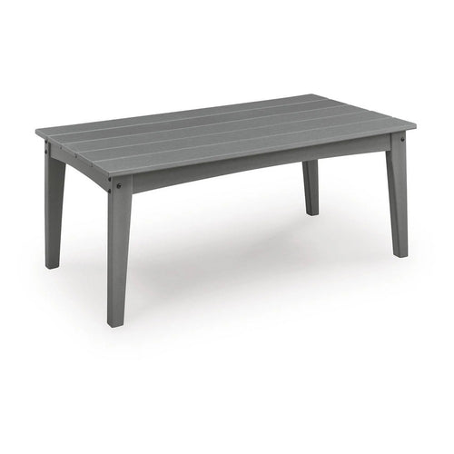 Covi Outdoor Cocktail Table with Slatted Top Design | Gray HDPE 48"