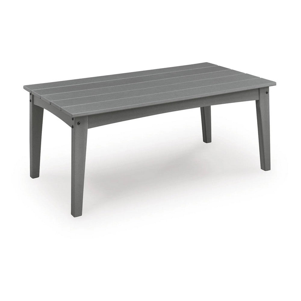 Covi Outdoor Cocktail Table with Slatted Top Design | Gray HDPE 48"