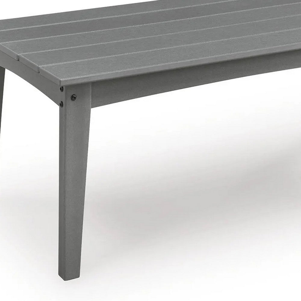 Covi Outdoor Cocktail Table with Slatted Top Design | Gray HDPE 48"