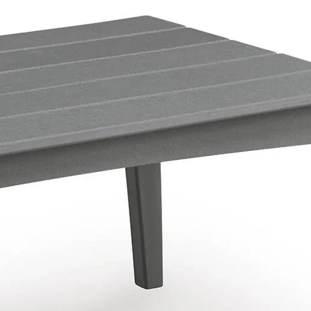 Covi Outdoor Cocktail Table with Slatted Top Design | Gray HDPE 48"