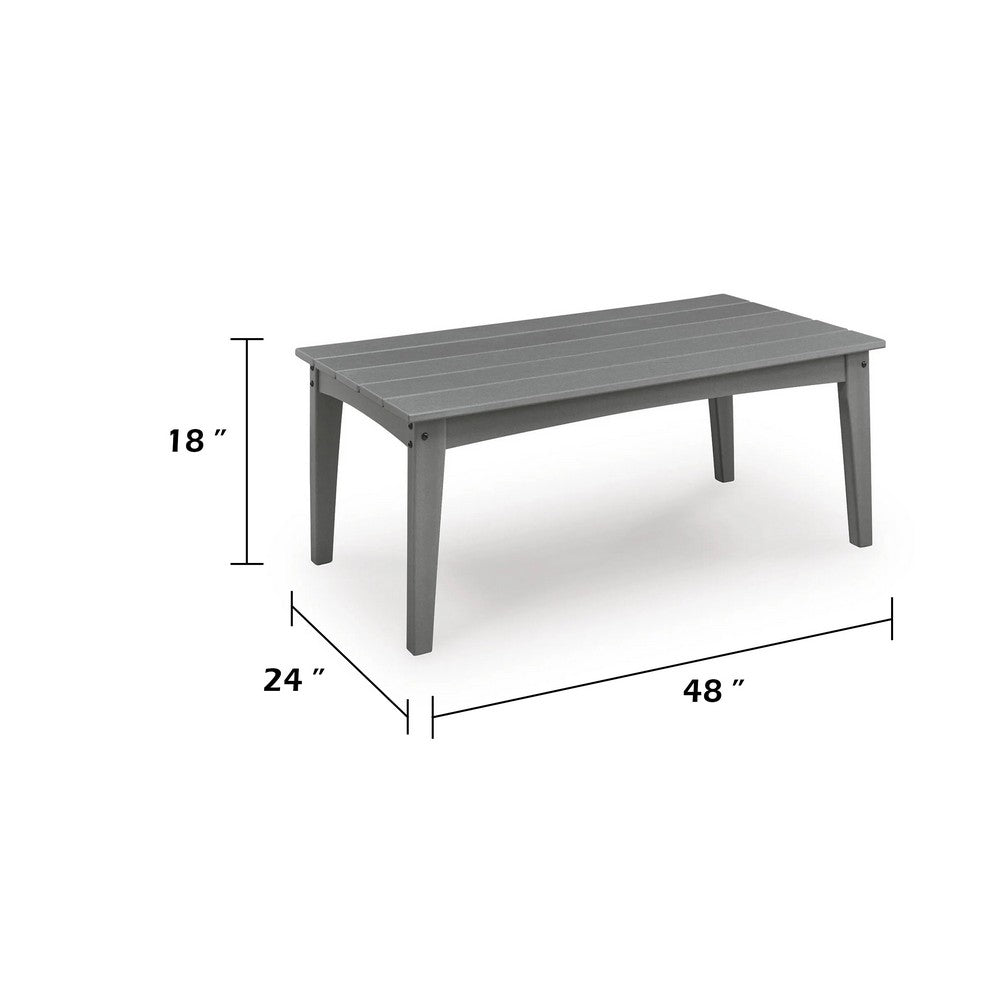 Covi Outdoor Cocktail Table with Slatted Top Design | Gray HDPE 48"