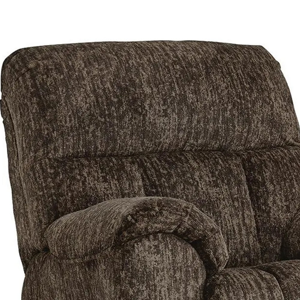 Shelly Manual Rocker Recliner Chair with Padded Arms | Brown Polyester