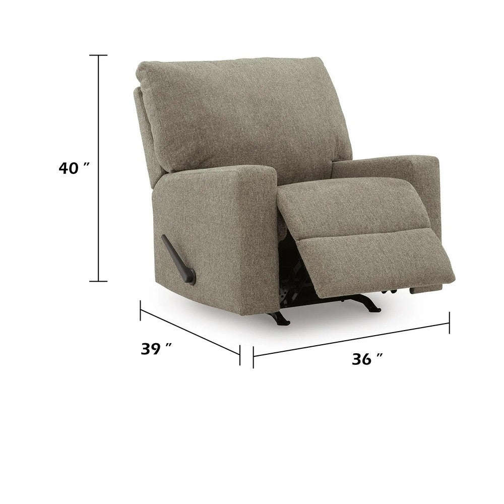 Vely Manual Rocker Recliner Chair | Cushioned Back | Hemp Polyester