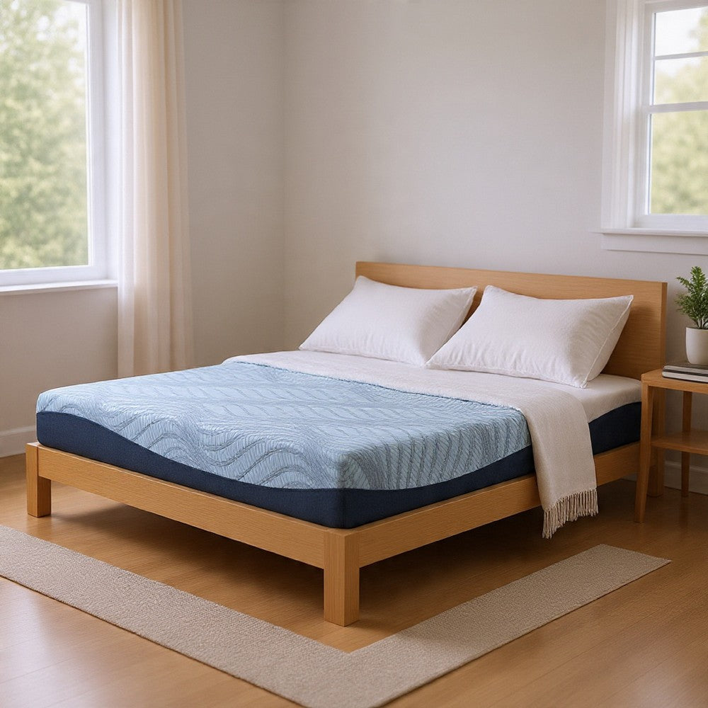 Ryna Memory Foam Full Mattress | Firm Foam Support | Blue Fabric 8"