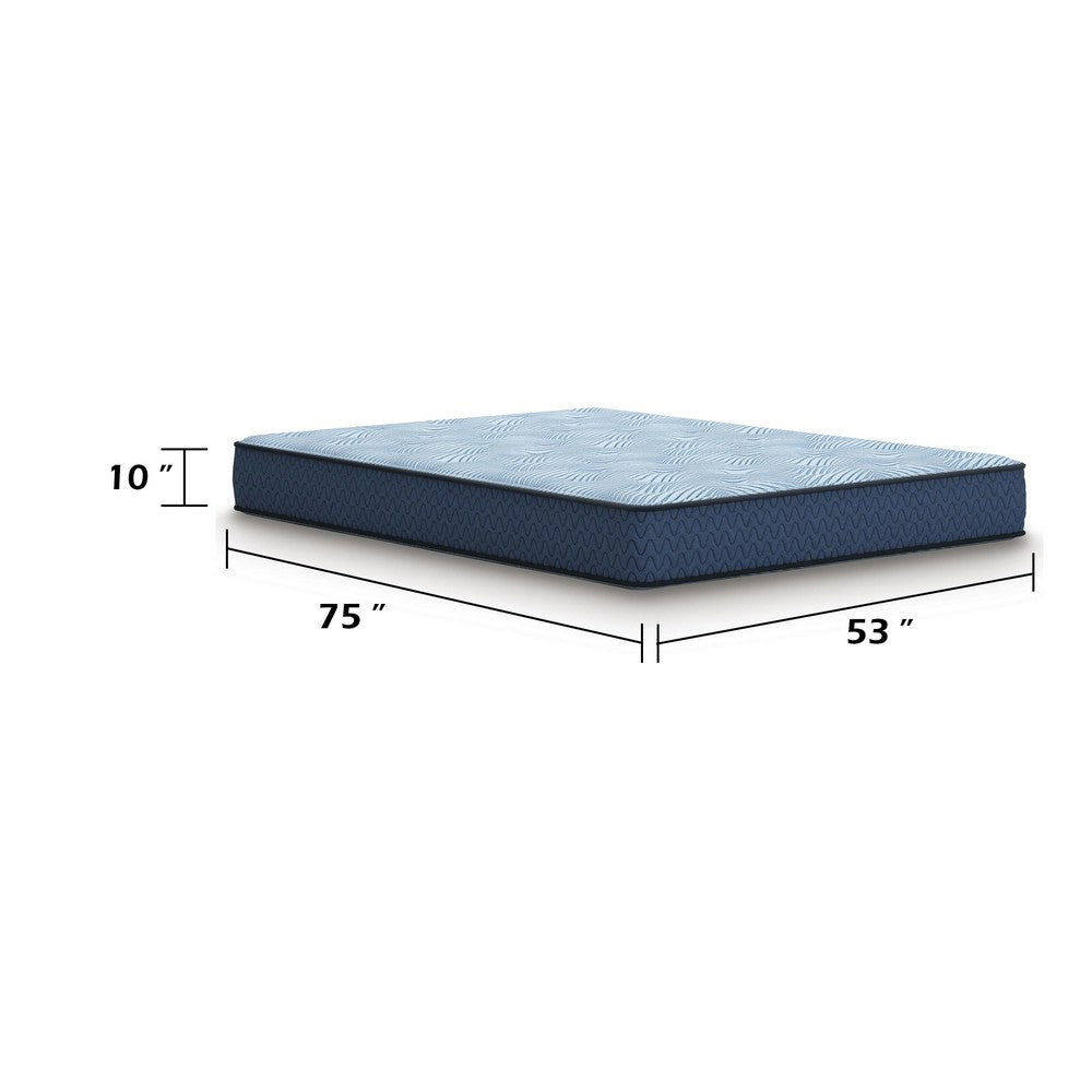 Pmy Hybrid Full Mattress with Cooling Coil Support | Blue Polyester 10"