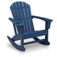 Sunny Outdoor Rocking Adirondack Chair with Built-In Cup | Blue HDPE