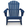 Sunny Outdoor Rocking Adirondack Chair with Built-In Cup | Blue HDPE