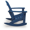 Sunny Outdoor Rocking Adirondack Chair with Built-In Cup | Blue HDPE